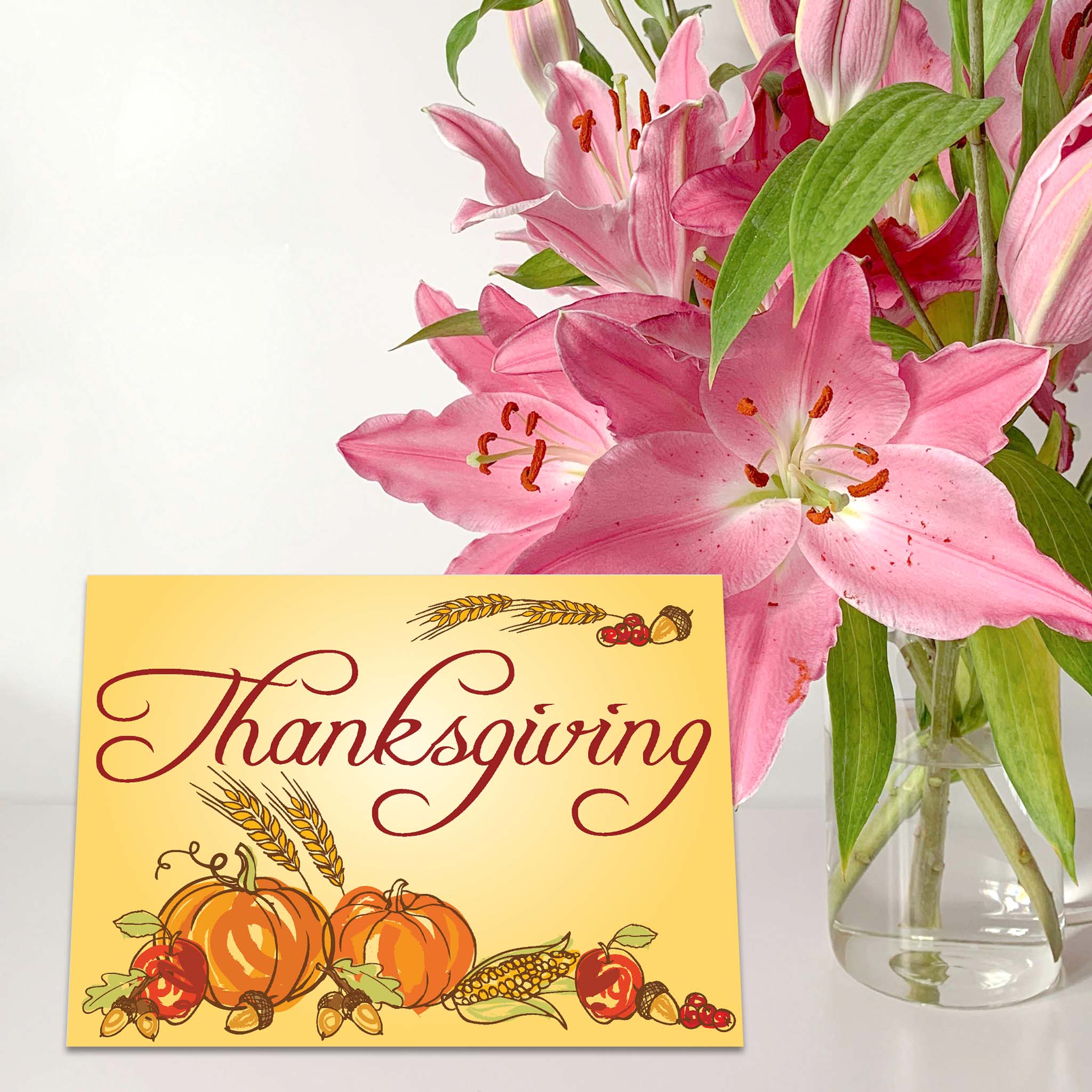 Shared Blessings Religious Thanksgiving Card with flowers