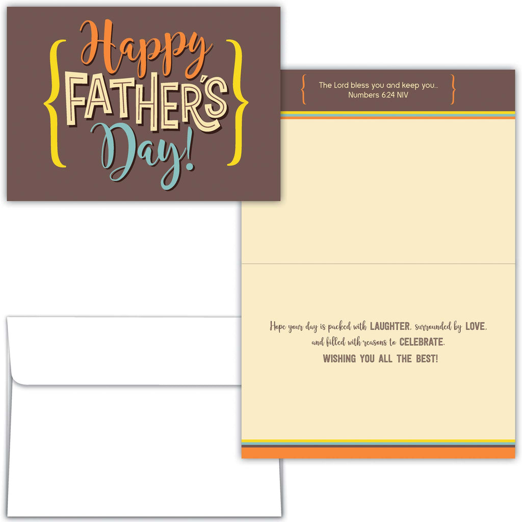 Front and Interior of Religious Happy Father's Day Card