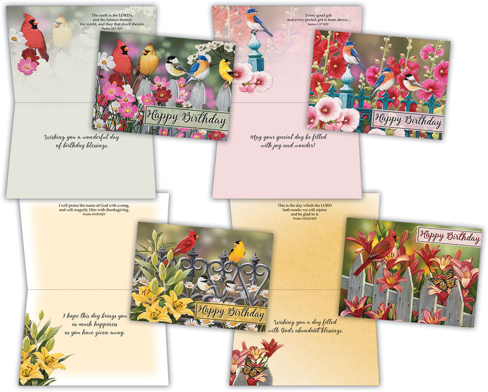 Christian Birthday Cards by Shared Blessings- Birds, 12 Cards and Envelopes