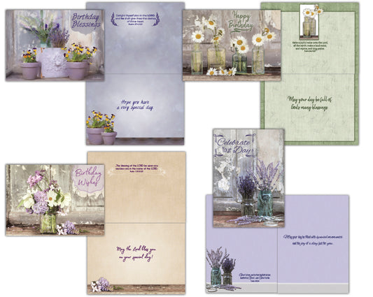 Boxed Birthday Cards - Floral Celebration