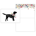 Black Lab Floral Thank You Card – boxed set of 15