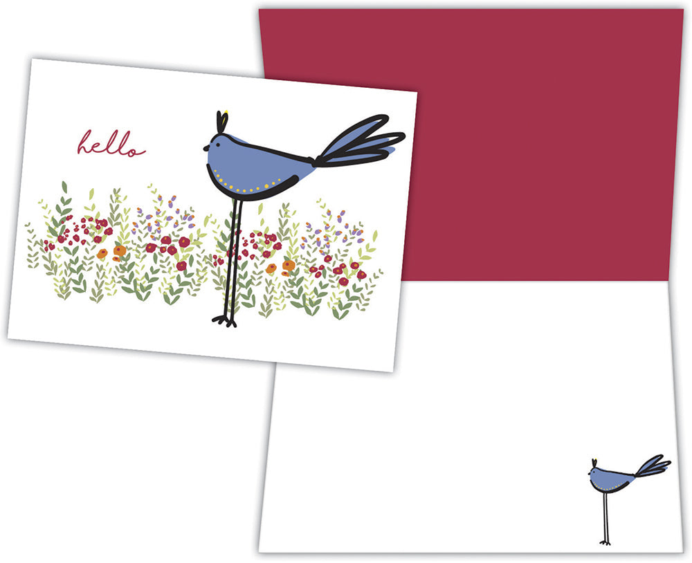 Blue Bird and Flowers - Boxed Note Cards, Box of 15