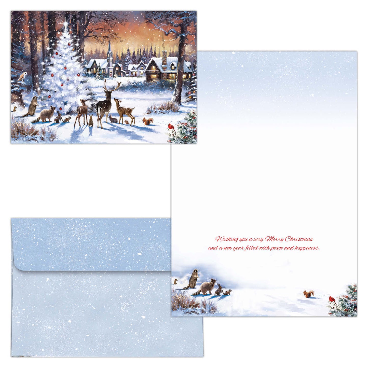 Boxed Christmas Cards- Christmas Woods -30 Cards & Envelopes