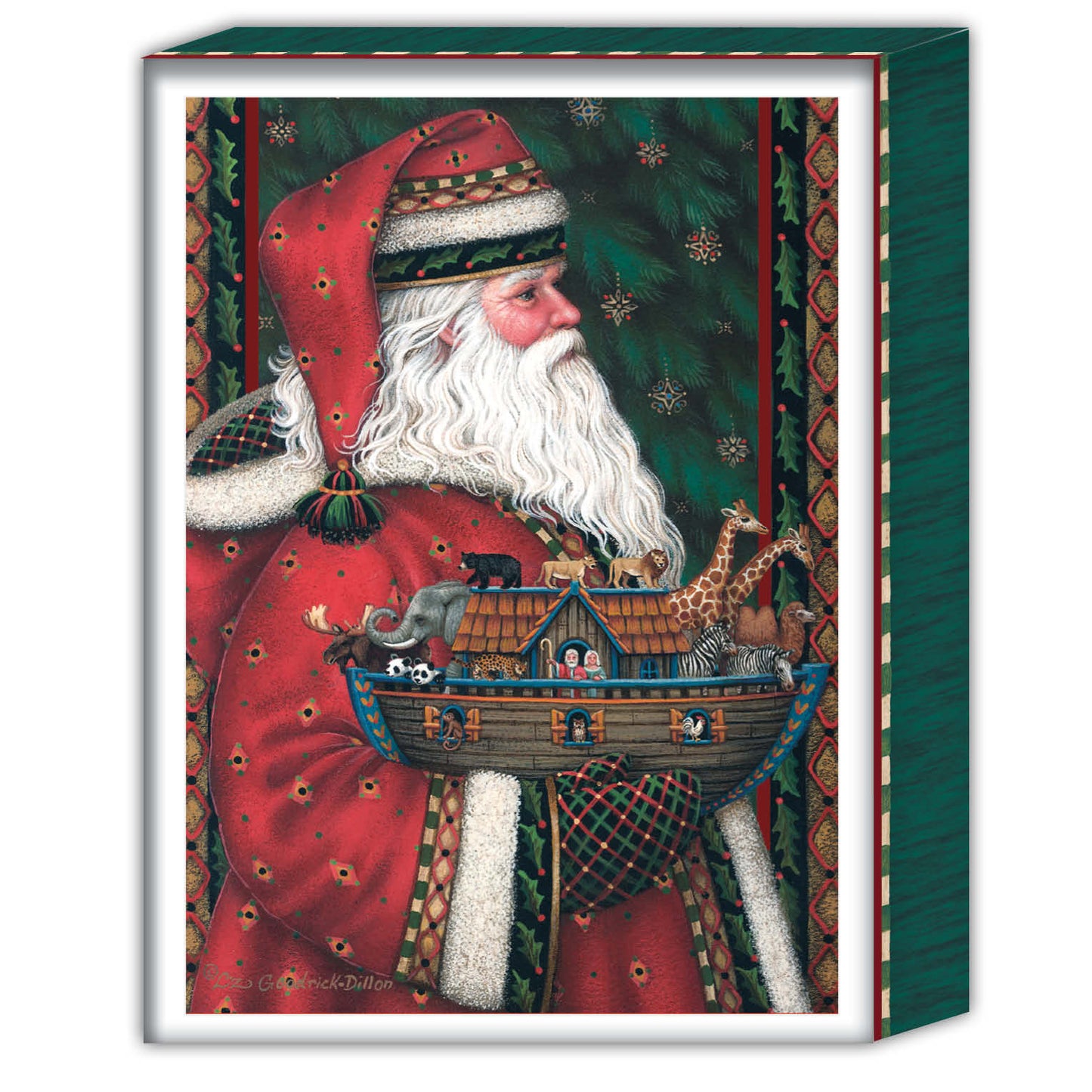 Santa Holding Ark - Boxed Christmas Cards