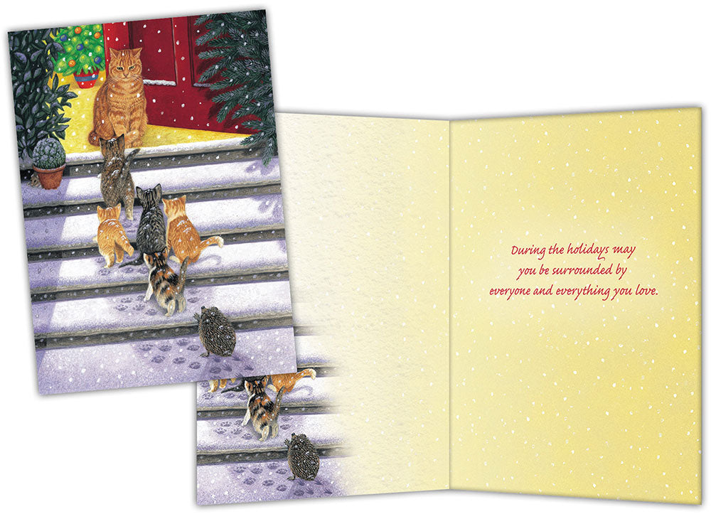 Cats Home for the Holidays - Special Finish Boxed Christmas Cards