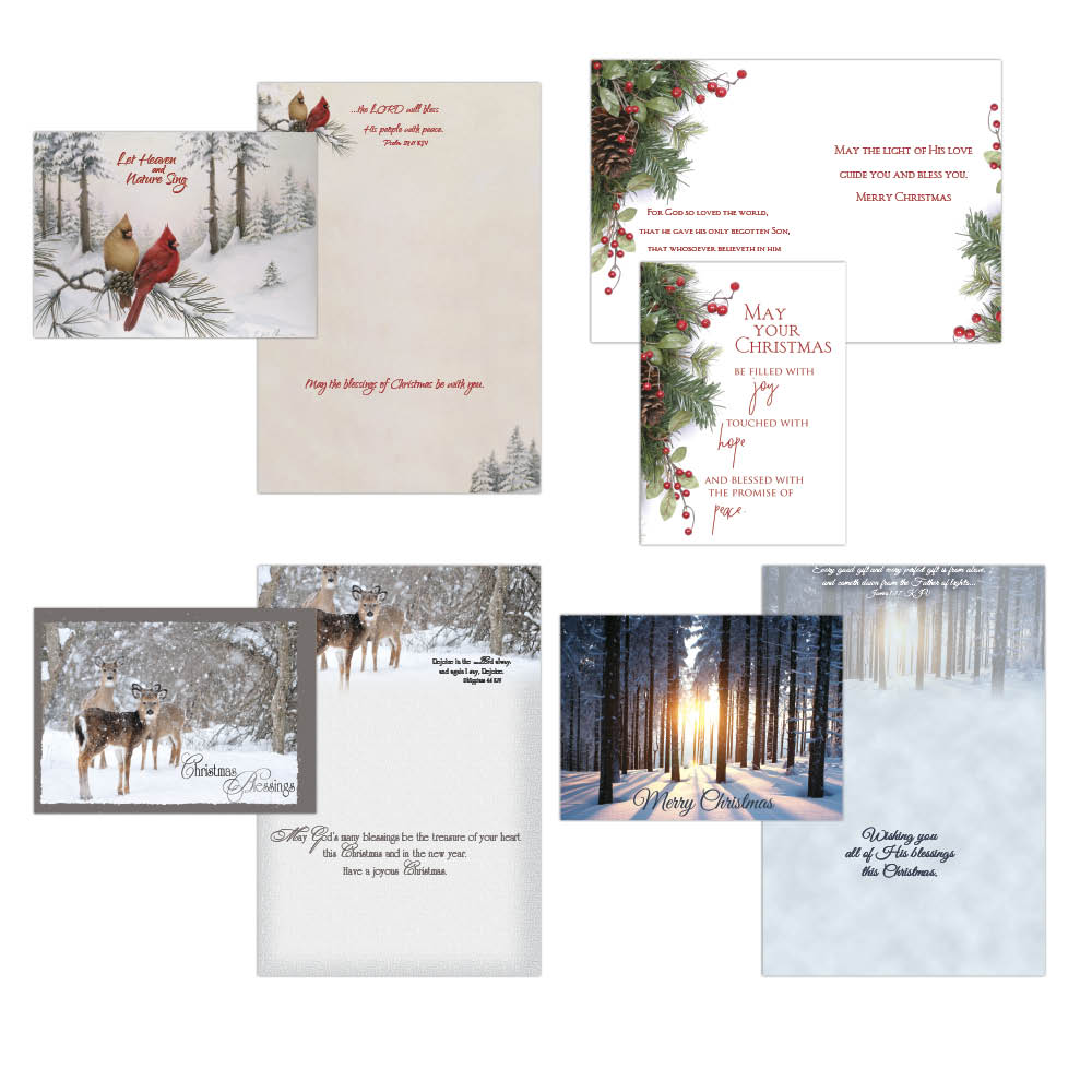 Christmas Blessings - Large Christmas Card Boxed Assortment with KJV Scripture
