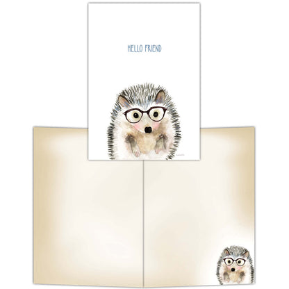 Hedgehog in Glasses - Boxed Note Cards 15 Cards and Envelopes