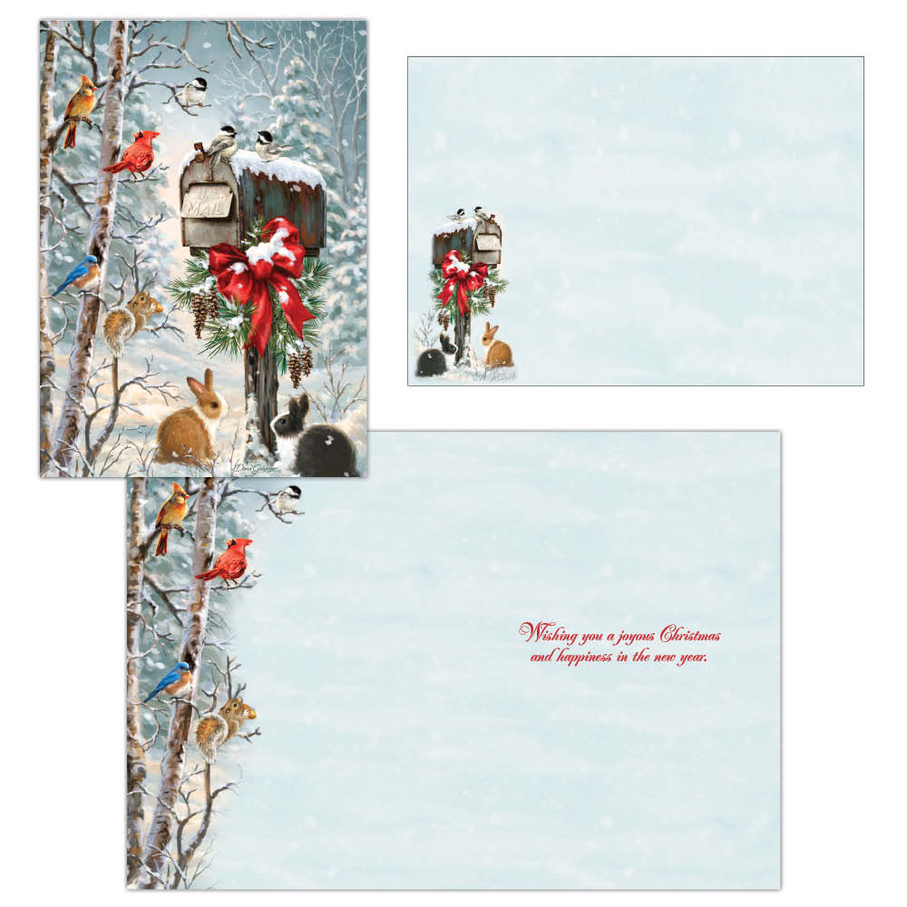 Woodland Critters and Mailbox - Boxed Christmas Cards