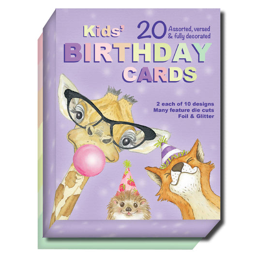 Juvenile Birthday Assort No.4 - Assorted Birthday Cards, Box of 20
