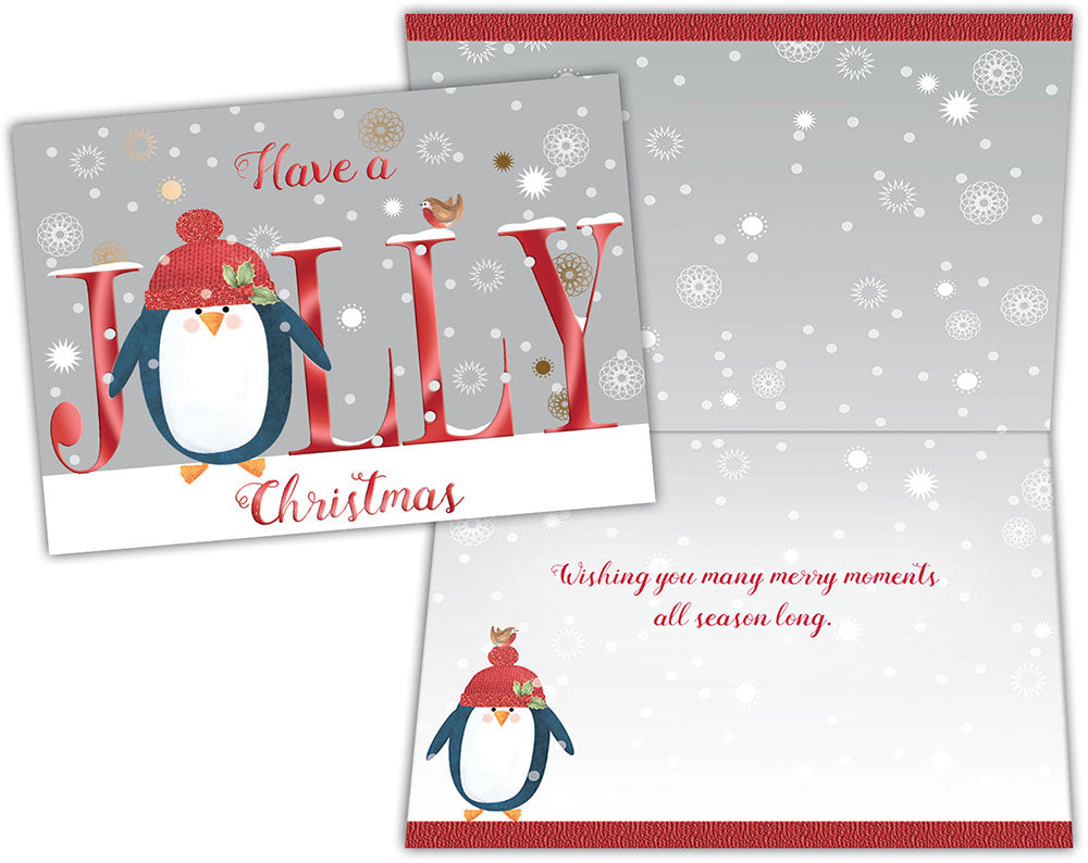 Jolly Penguin - Special Finish Boxed Christmas Cards