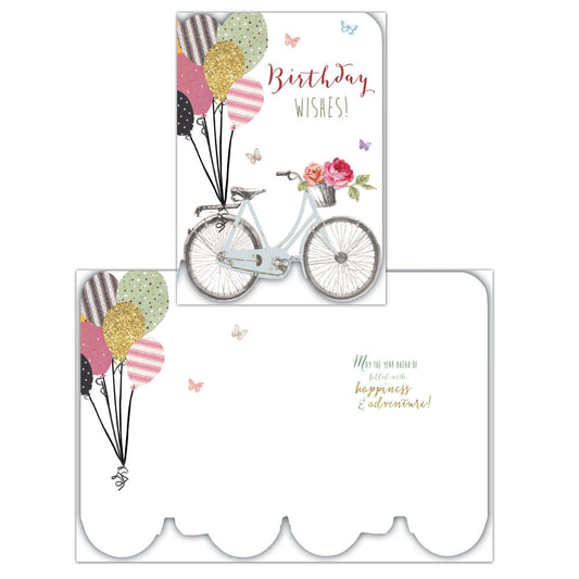 Bicycle and Balloons Birthday - Individual Birthday Card
