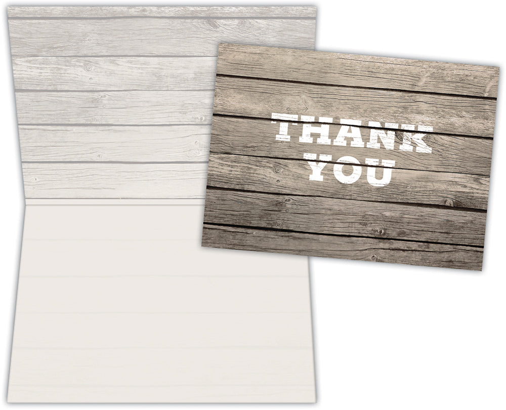 Rustic Thank You - Boxed Thank You Cards - 15 Cards and Envelopes