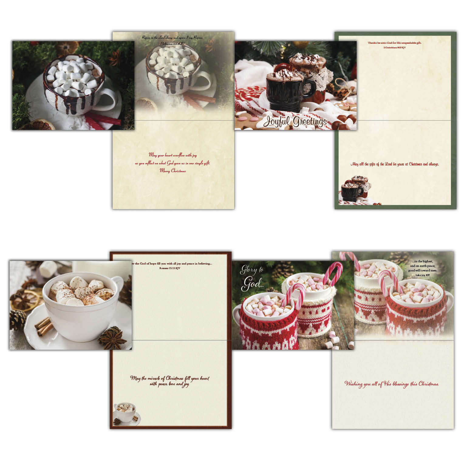 Christian Christmas Cards by Shared Blessings - Cozy Christmas, 12 Religious Cards and Envelopes
