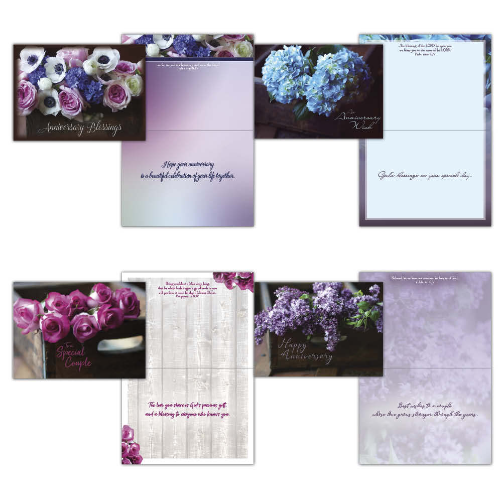Christian Anniversary Cards by Shared Blessings | Anniversary Blessings | 12 Boxed Anniversary Cards with KJV Scripture