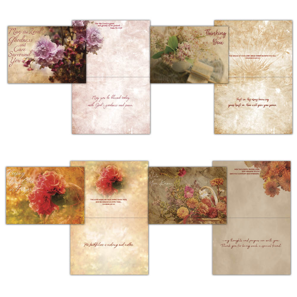 Christian Thinking of You Cards by Shared Blessings- Antique Floral, 12 Cards and Envelopes