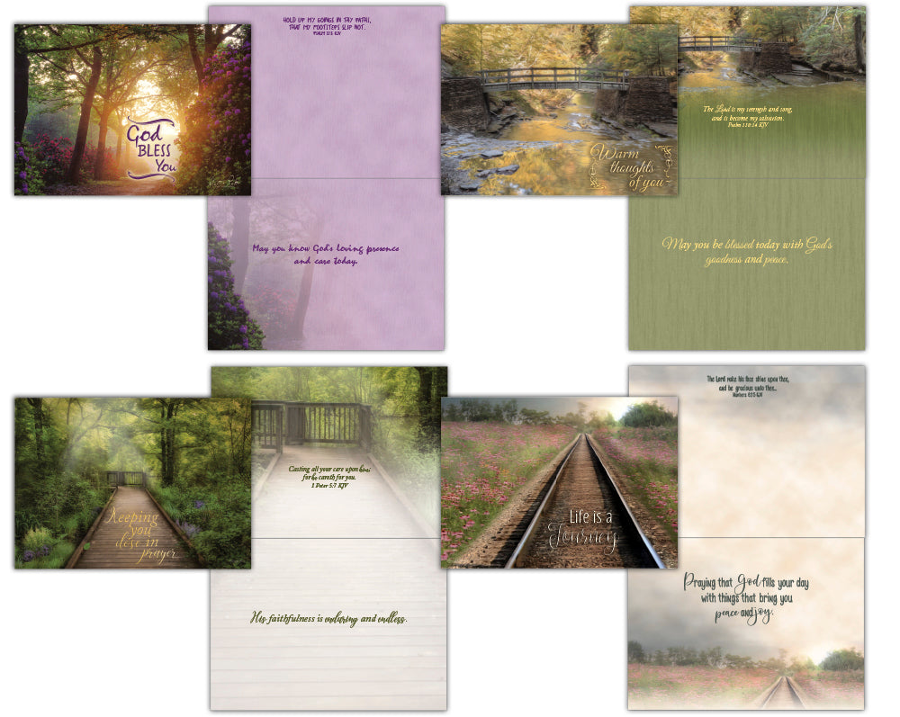 Christian Thinking of You Cards by Shared Blessings- Peaceful Paths, 12 Cards and Envelopes