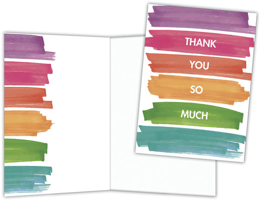 Watercolor Stripes Thank You - Boxed Thank You Cards, Box of 15