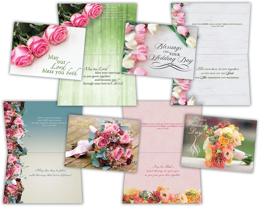 Wedding Florals - Assorted Wedding Cards, Box of 12