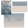 three chickadees on a branch christmas card with printed envelope